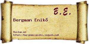 Bergman Enikő névjegykártya
